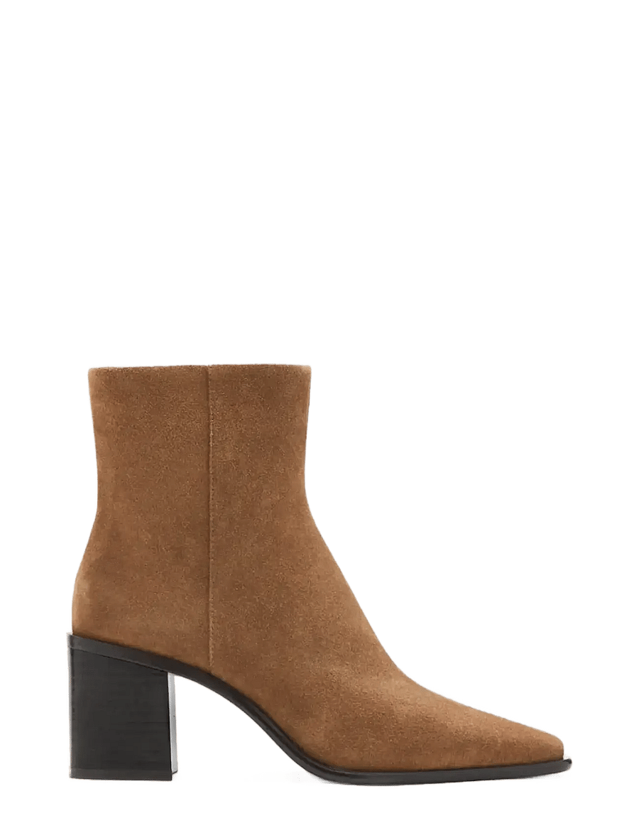 Mango - Suede block-heel boots - støvletter - medium brown - 0