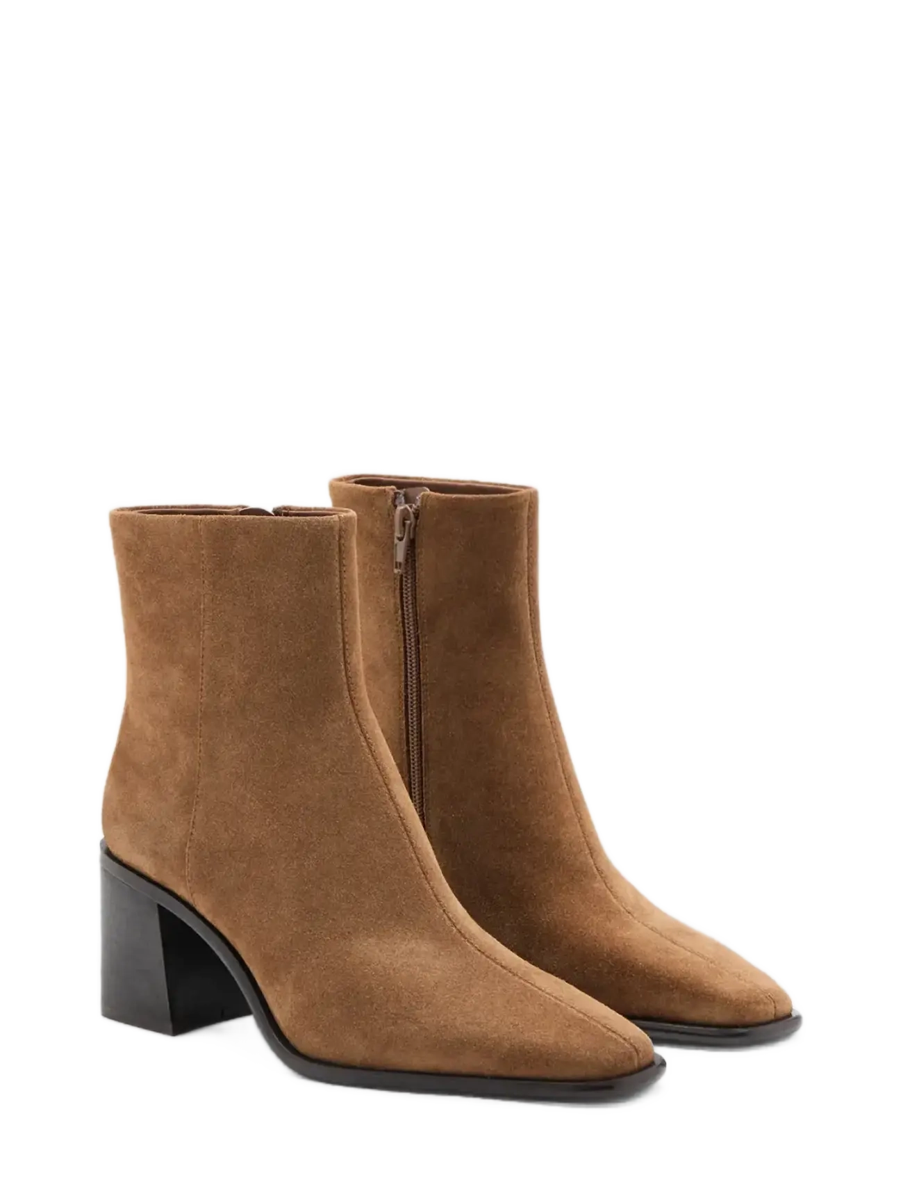 Mango - Suede block-heel boots - støvletter - medium brown - 1