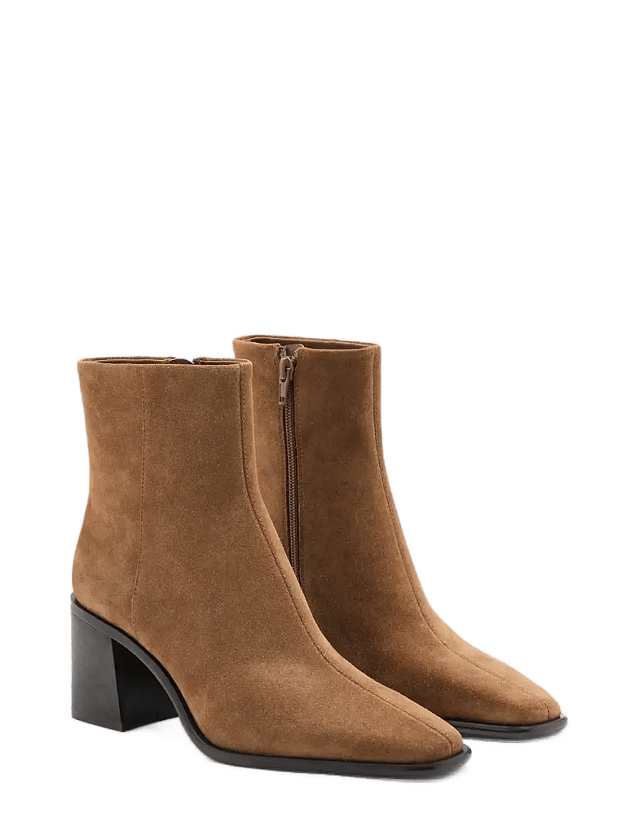 Mango - Suede block-heel boots - støvletter - medium brown - 1