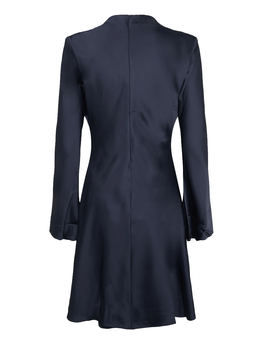 Mango - Satin draped dress - cocktailkjoler - navy - 1