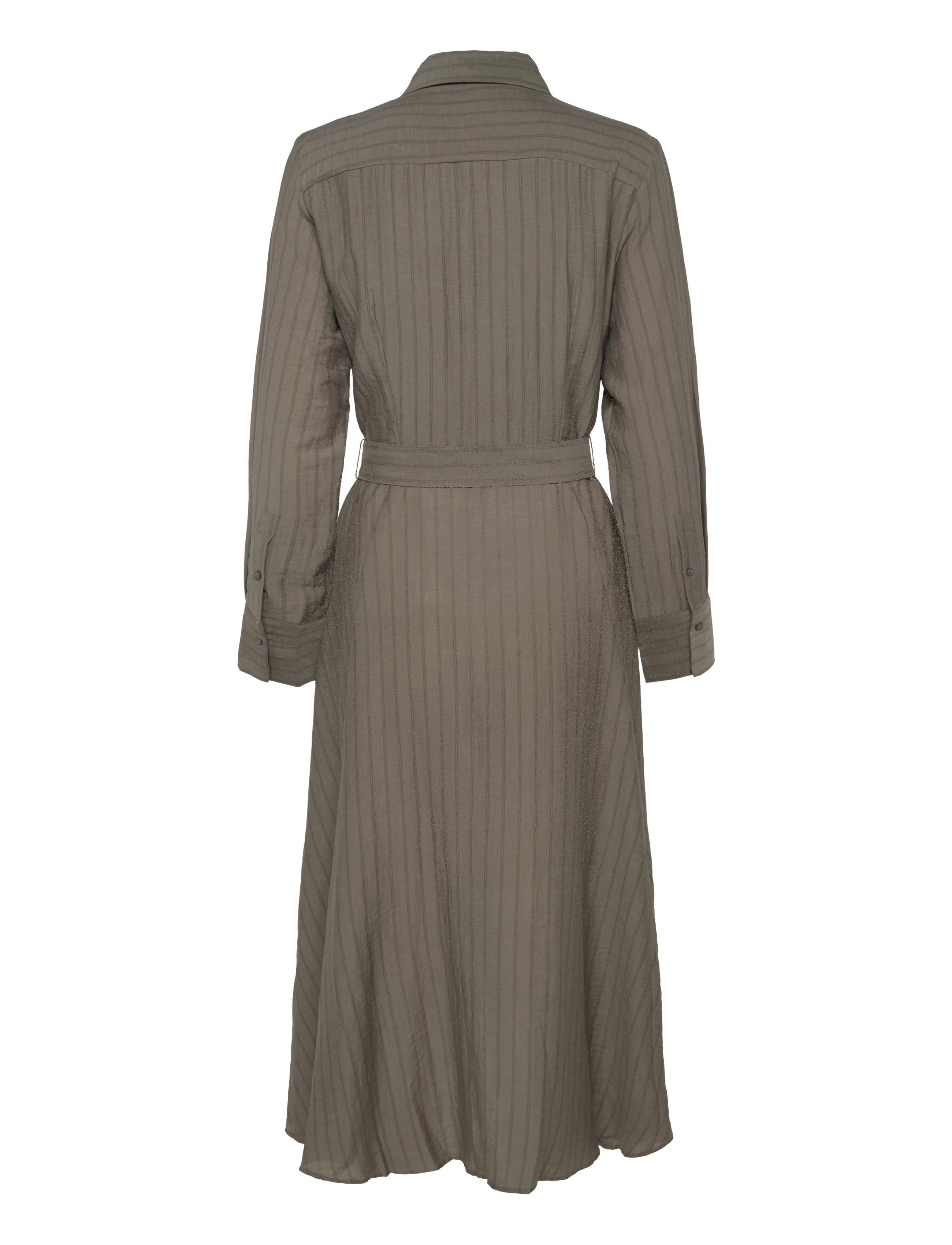 Mango - Vestido camisero raya diplomática - skjortekjoler - beige - khaki - 1