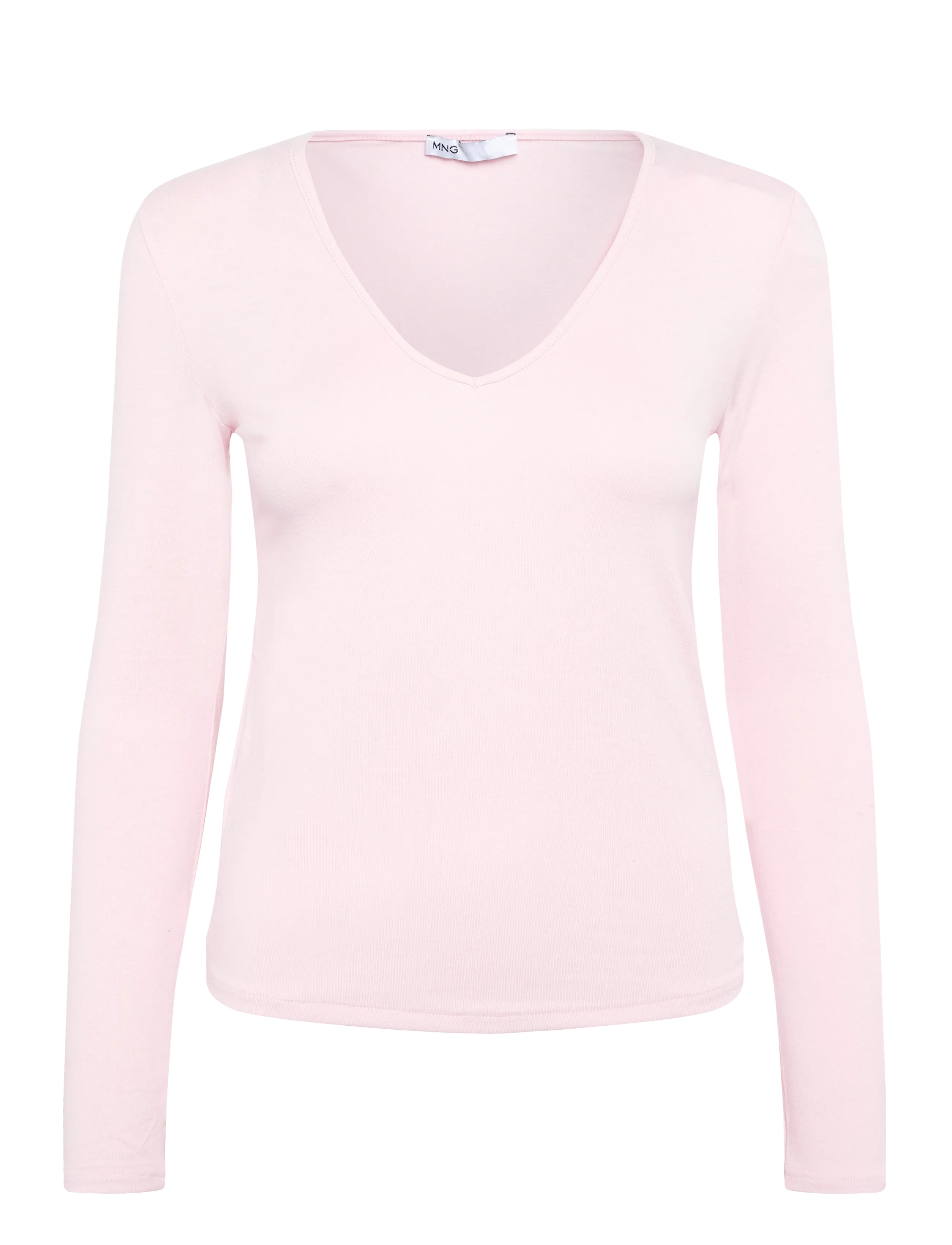 Mango Fitted V-neck T-shirt - Streetstyle - PINK / pink/rose