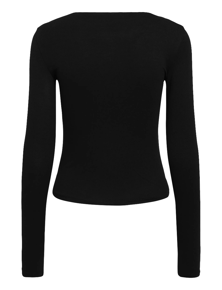 Mango - Boat-neck fitted t-shirt - striktrøjer - black - 2
