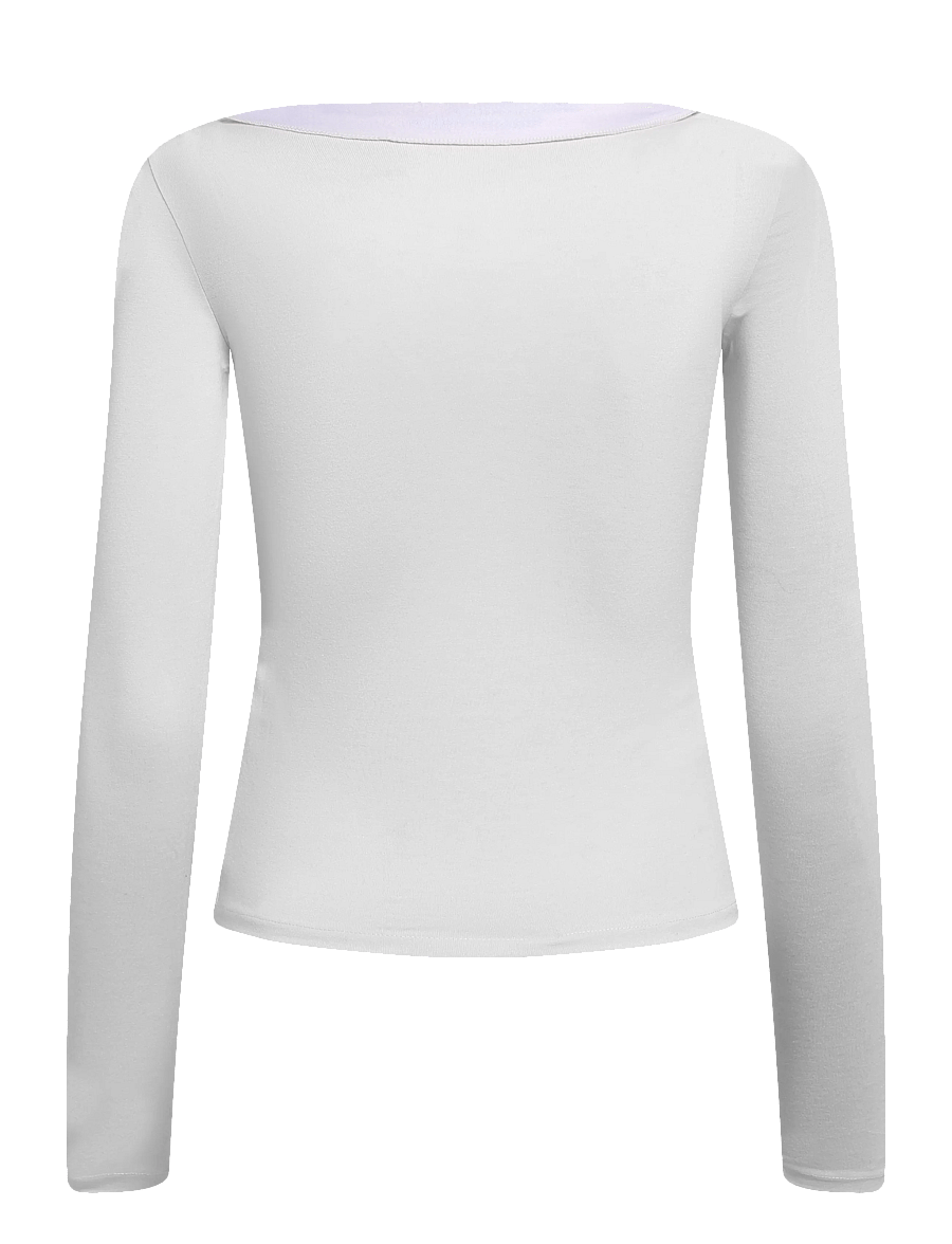 Mango - Boat-neck fitted t-shirt - striktrøjer - natural white - 1