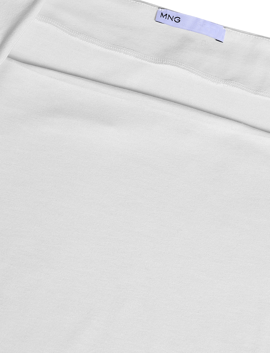 Mango - Boat-neck fitted t-shirt - striktrøjer - natural white - 2