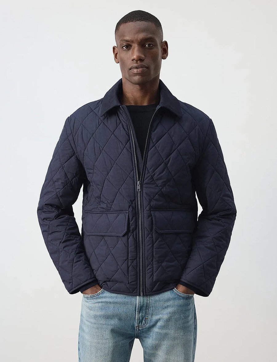 Mango - Quilted water repellent jacket - höstjackor - dark blue - 0