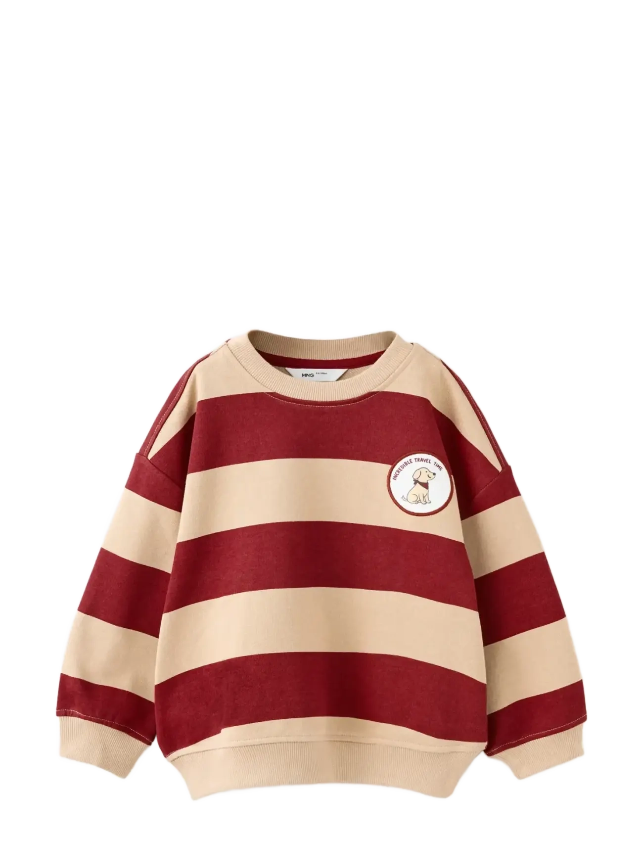 Mango Striped sweatshirt with embroidered patch - Mango - MEDIUM BROWN / brown