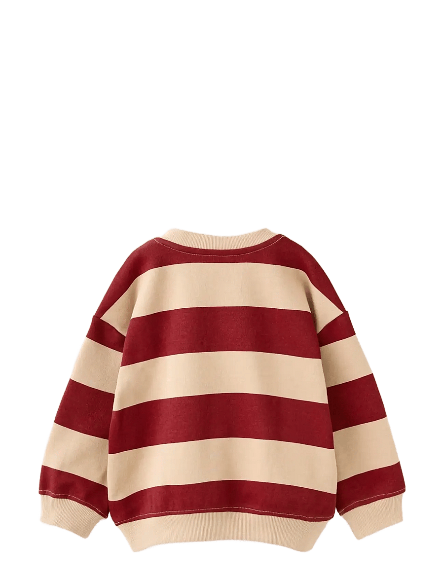 Mango - Striped sweatshirt with embroidered patch - sweatshirts - medium brown - 1