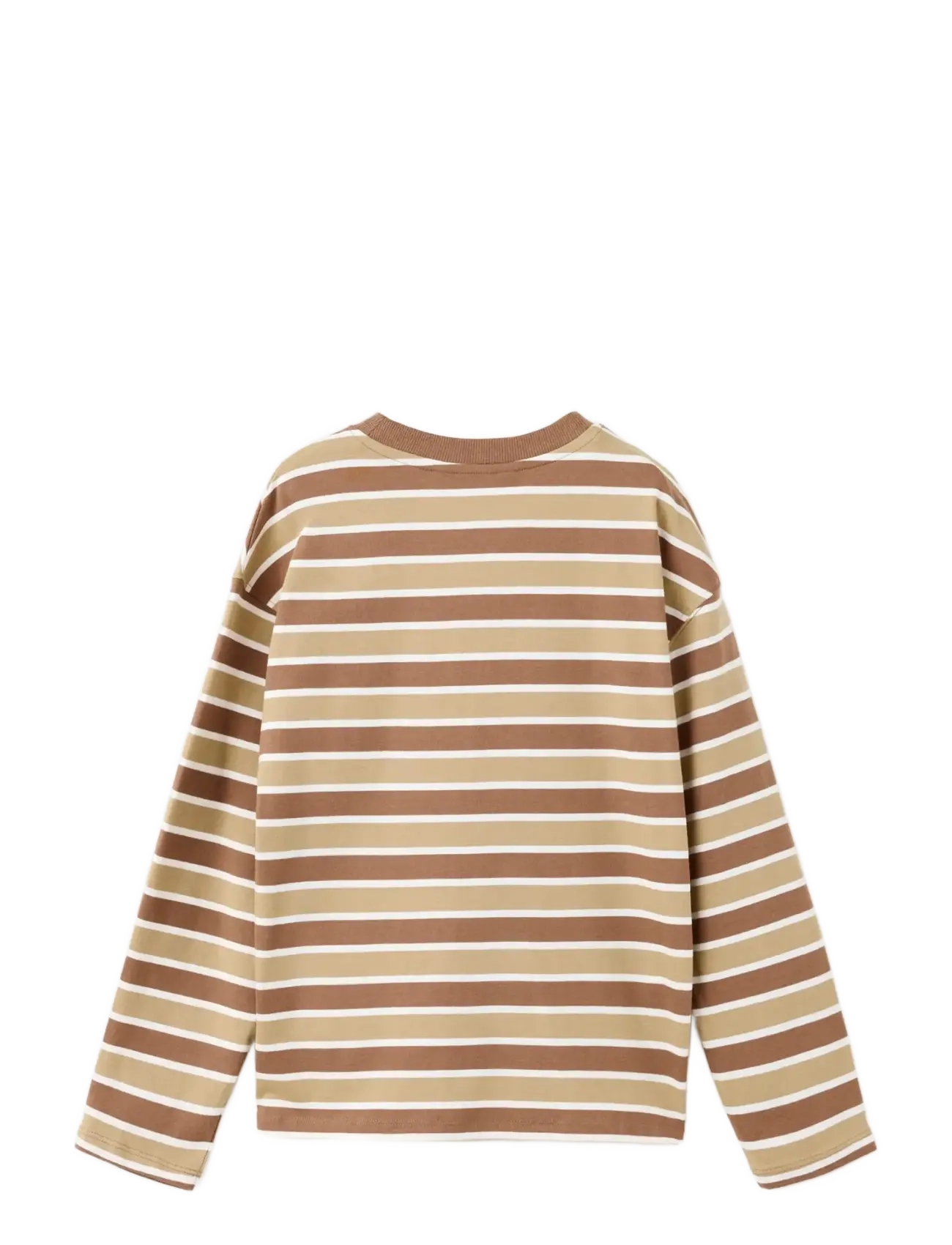 Mango - Striped cotton T-shirt - medium brown - 2