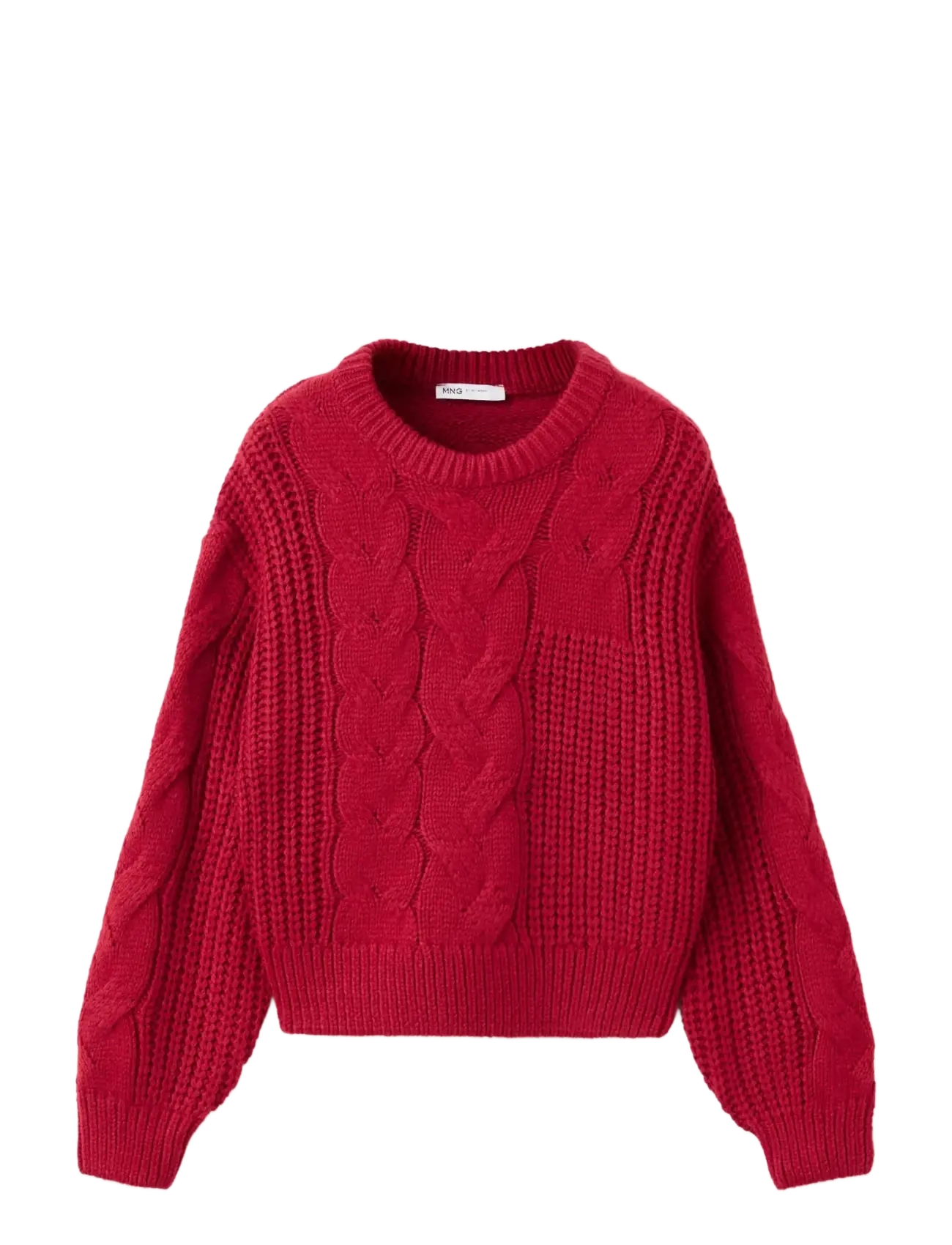Mango Braided knitted sweater - Trøjer - RED / red