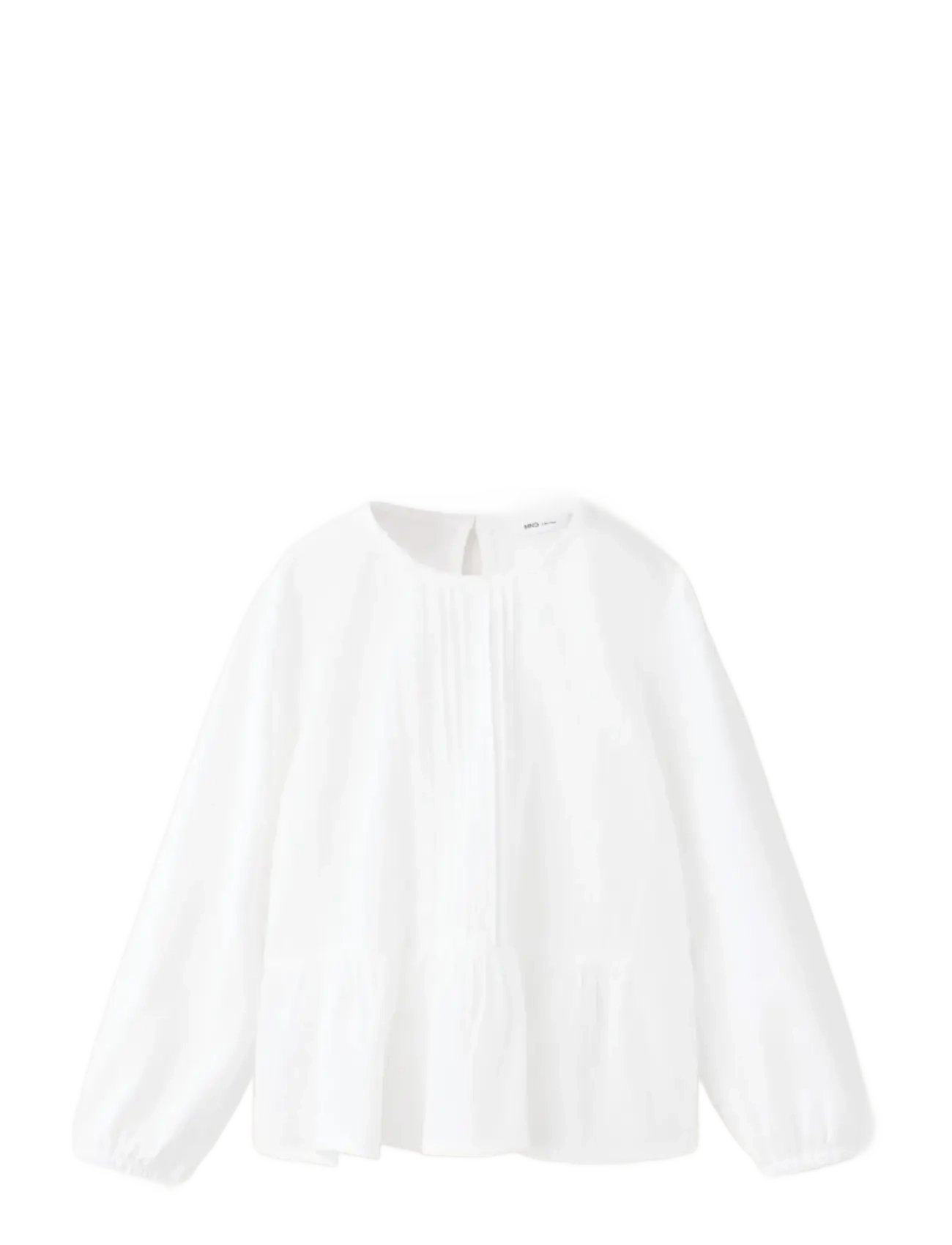 Mango - Frill T-shirt with lace trim detail - långärmade t-shirts - natural white - 1