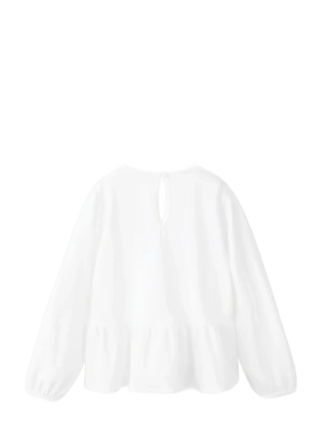 Mango - Frill T-shirt with lace trim detail - långärmade t-shirts - natural white - 2