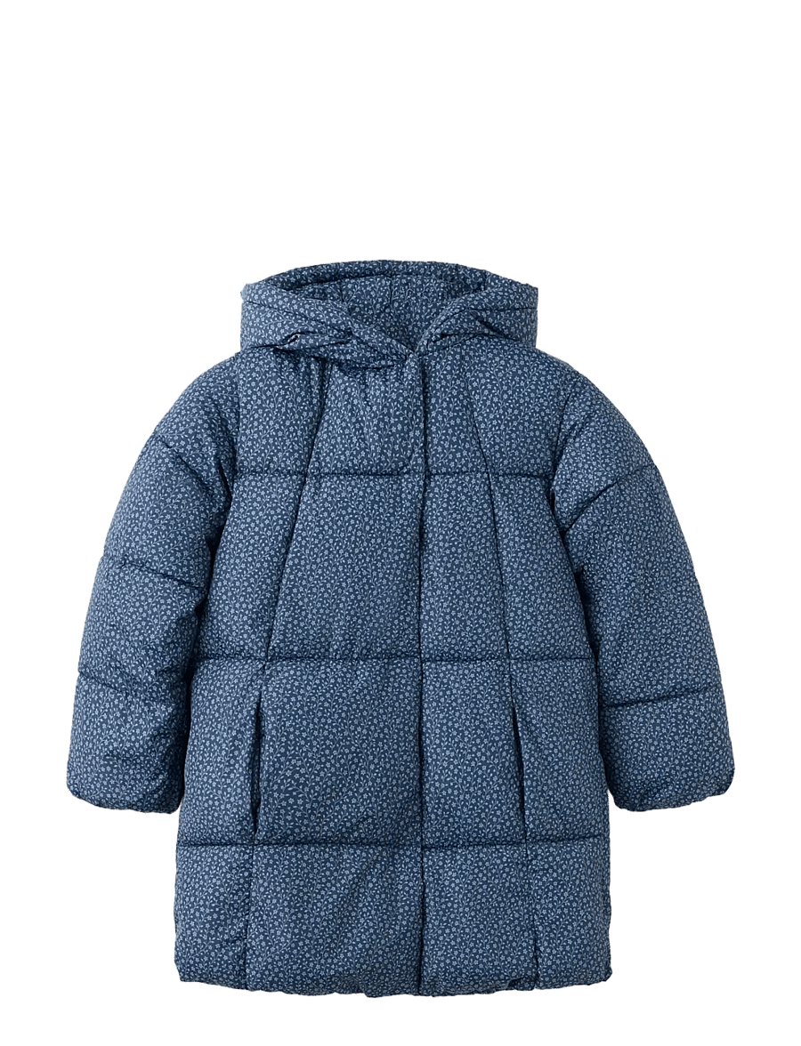 Mango - Quilted floral anorak - anoraks - dark blue - 0