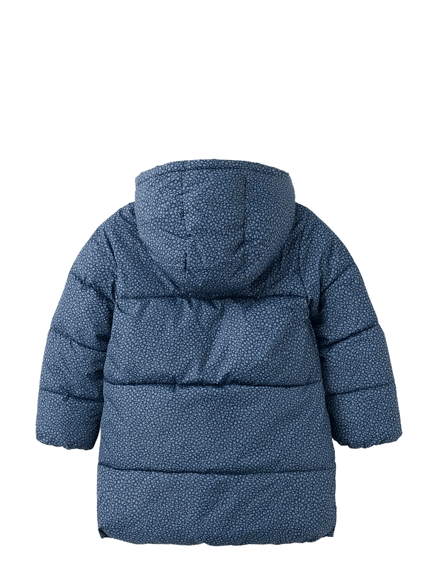 Mango - Quilted floral anorak - anoraks - dark blue - 1