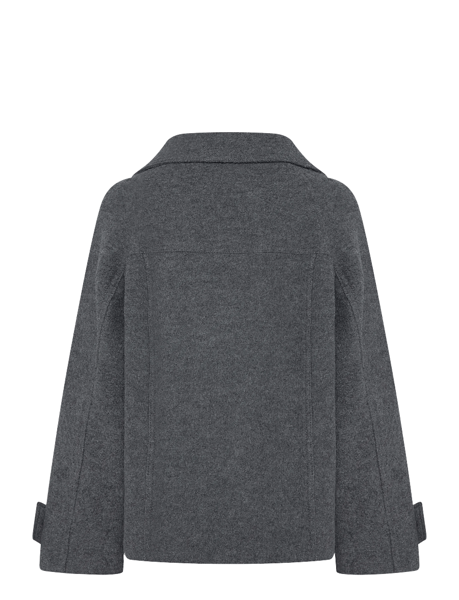 Mango - 100% wool funnel-neck coat - vinterjakker - grey - 1