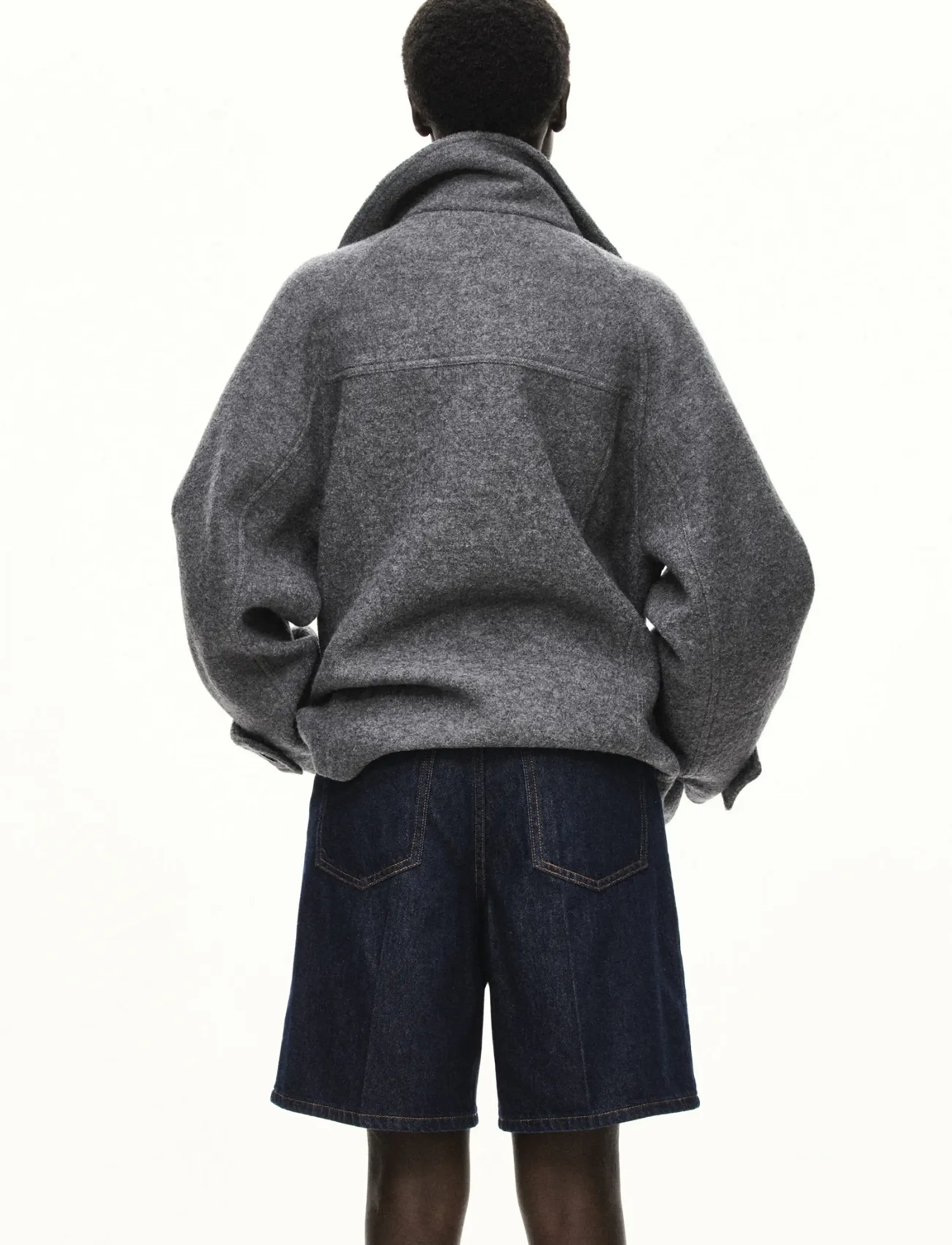 Mango - 100% wool funnel-neck coat - vinterjackor - grey - 3