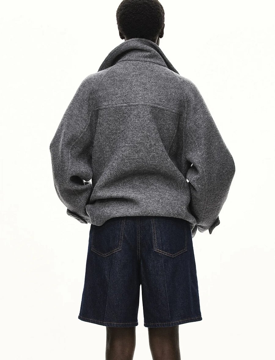 Mango - 100% wool funnel-neck coat - vinterjackor - grey - 3