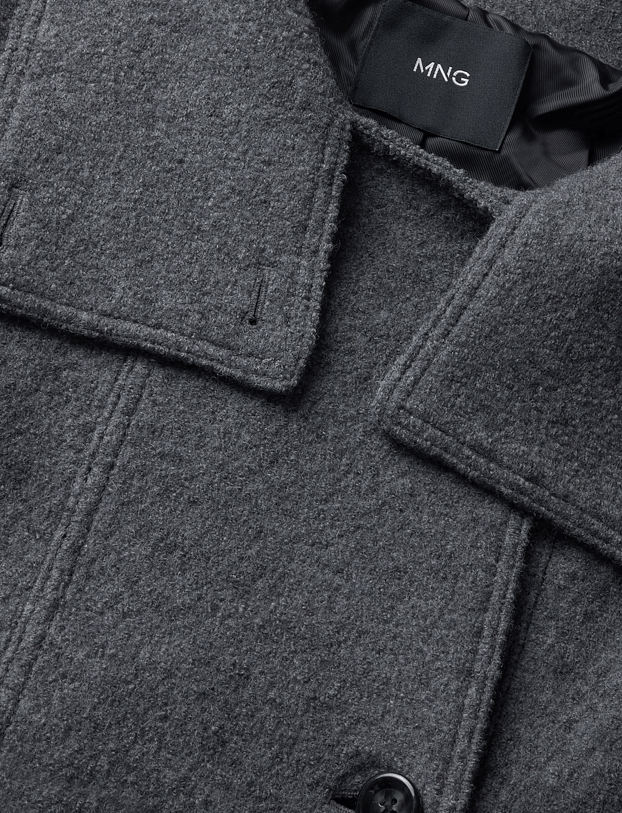 Mango - 100% wool funnel-neck coat - vinterjakker - grey - 2
