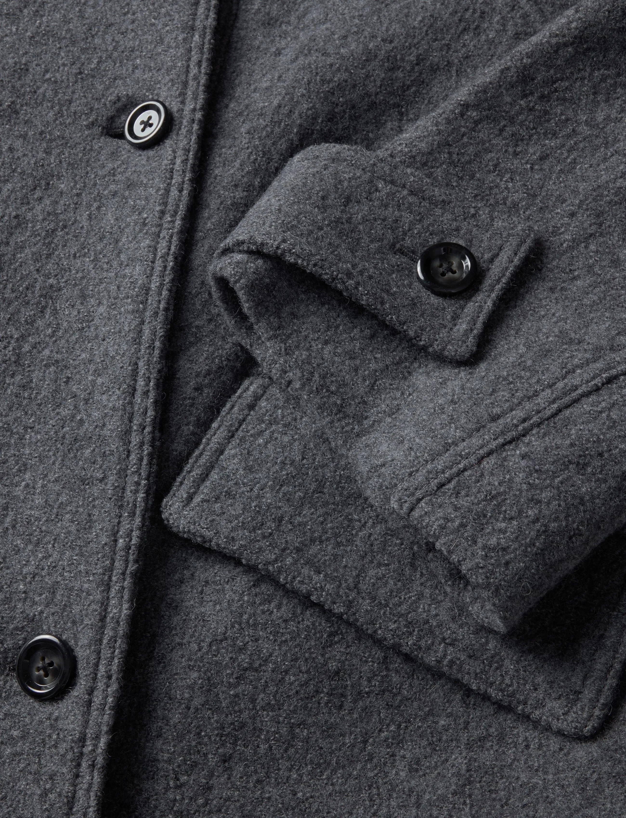 Mango - 100% wool funnel-neck coat - grey - 3