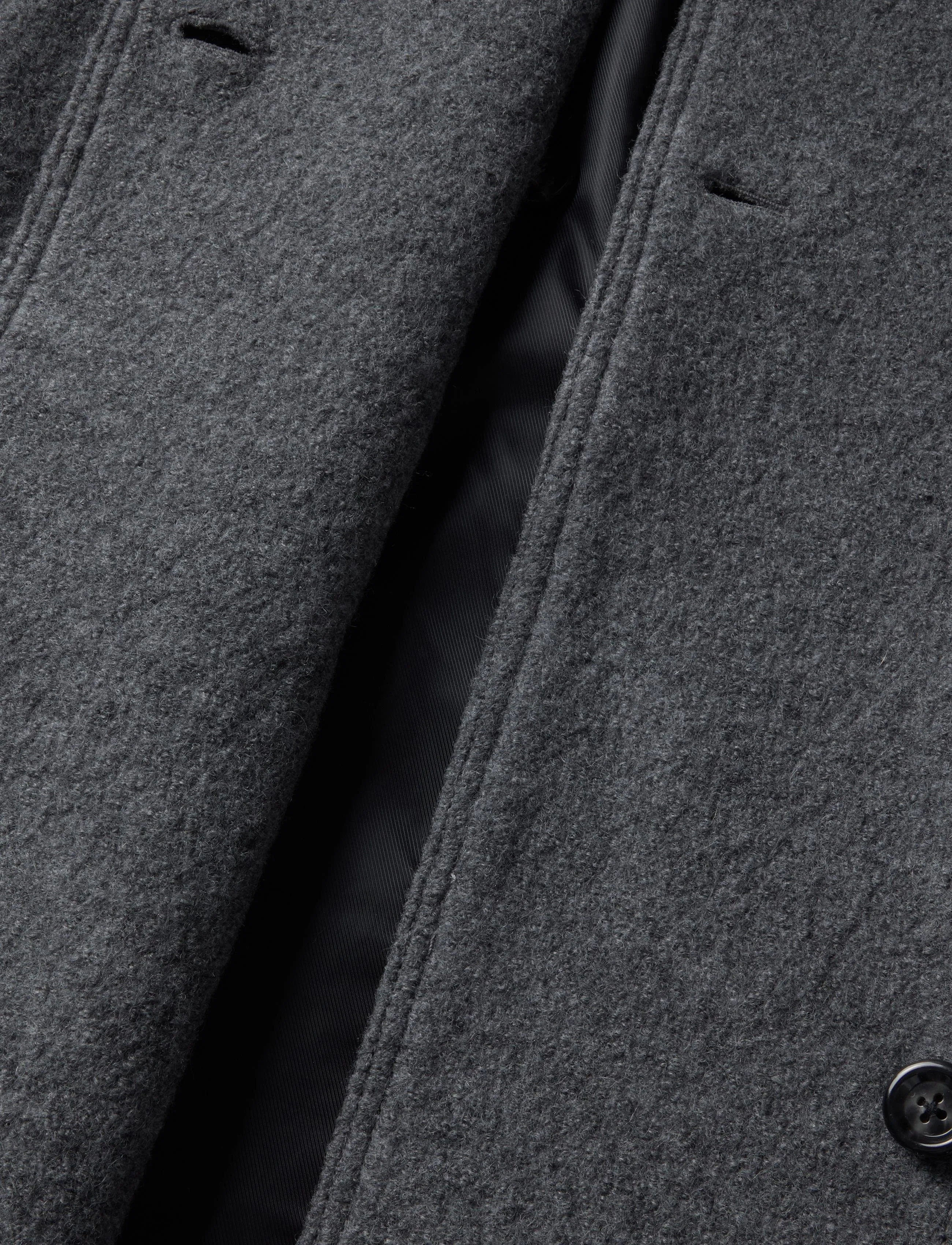 Mango - 100% wool funnel-neck coat - grey - 4