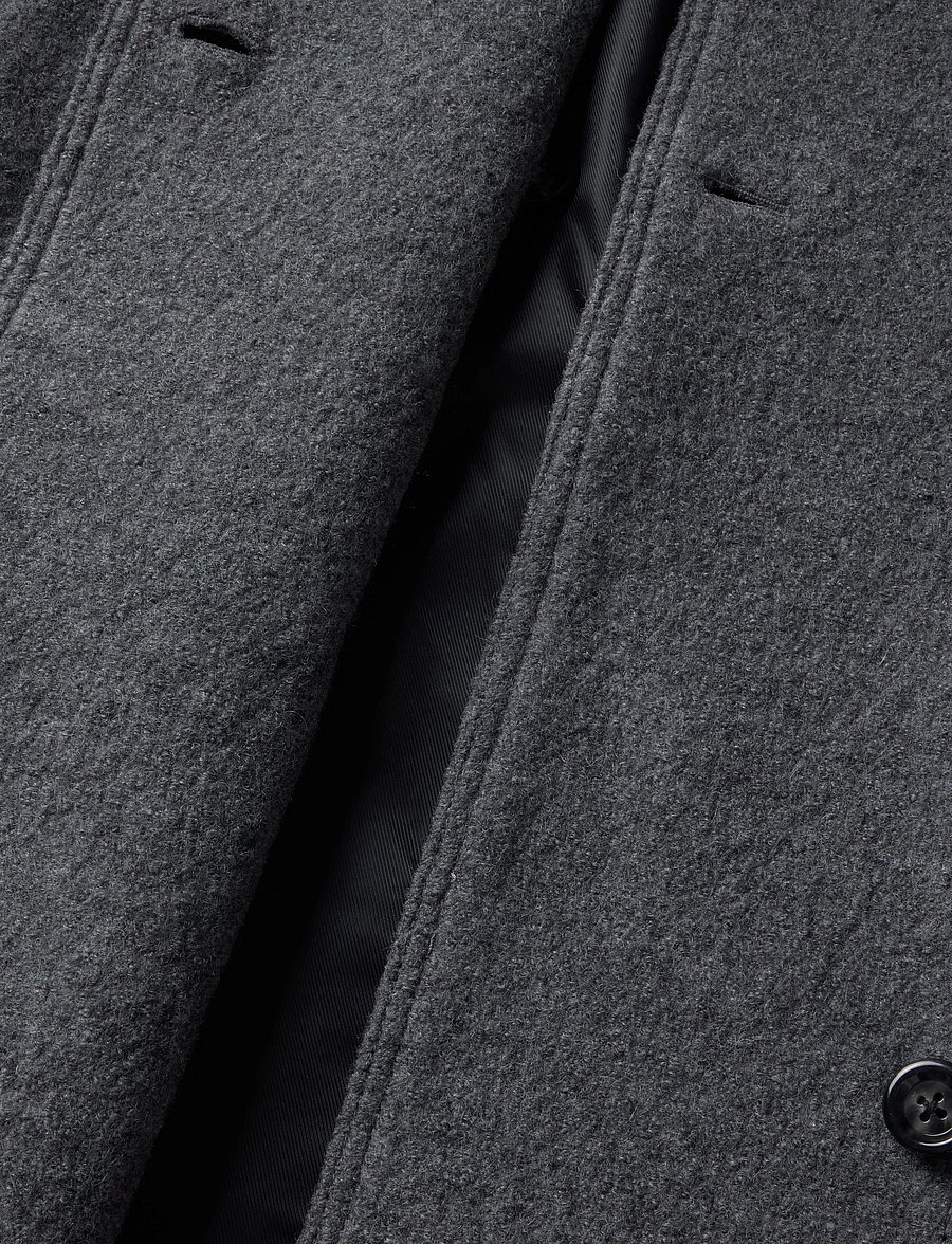Mango - 100% wool funnel-neck coat - vinterjakker - grey - 4