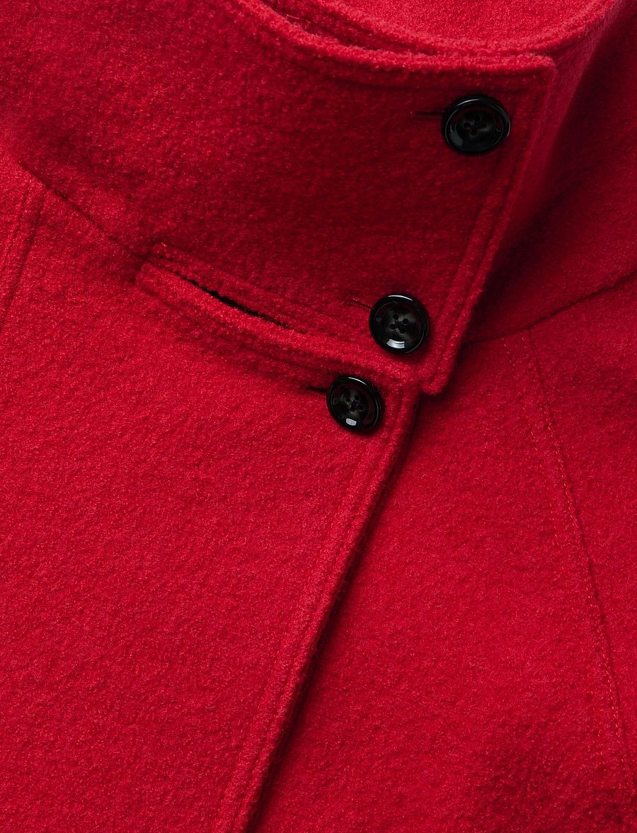 Mango - 100% wool funnel-neck coat - vinterjakker - red - 4
