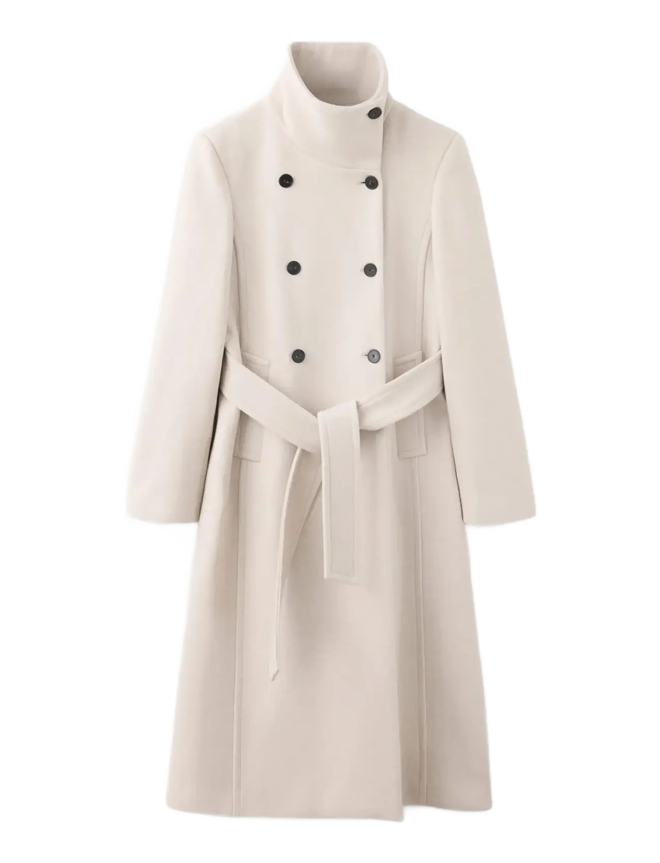 Mango - Manteco wool coat with funnel neck - vinterjackor - lt pastel grey - 1