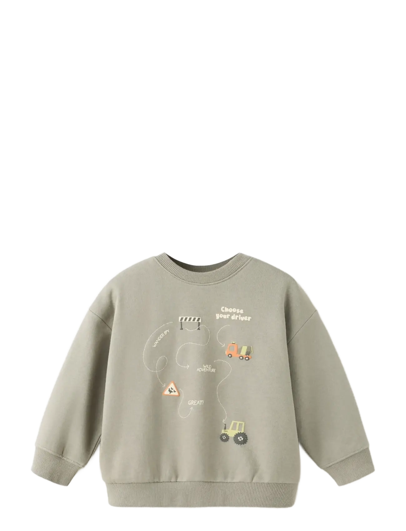 Mango Printed boxy-fit sweatshirt - Sweatshirts - DARK GREEN / khaki/green