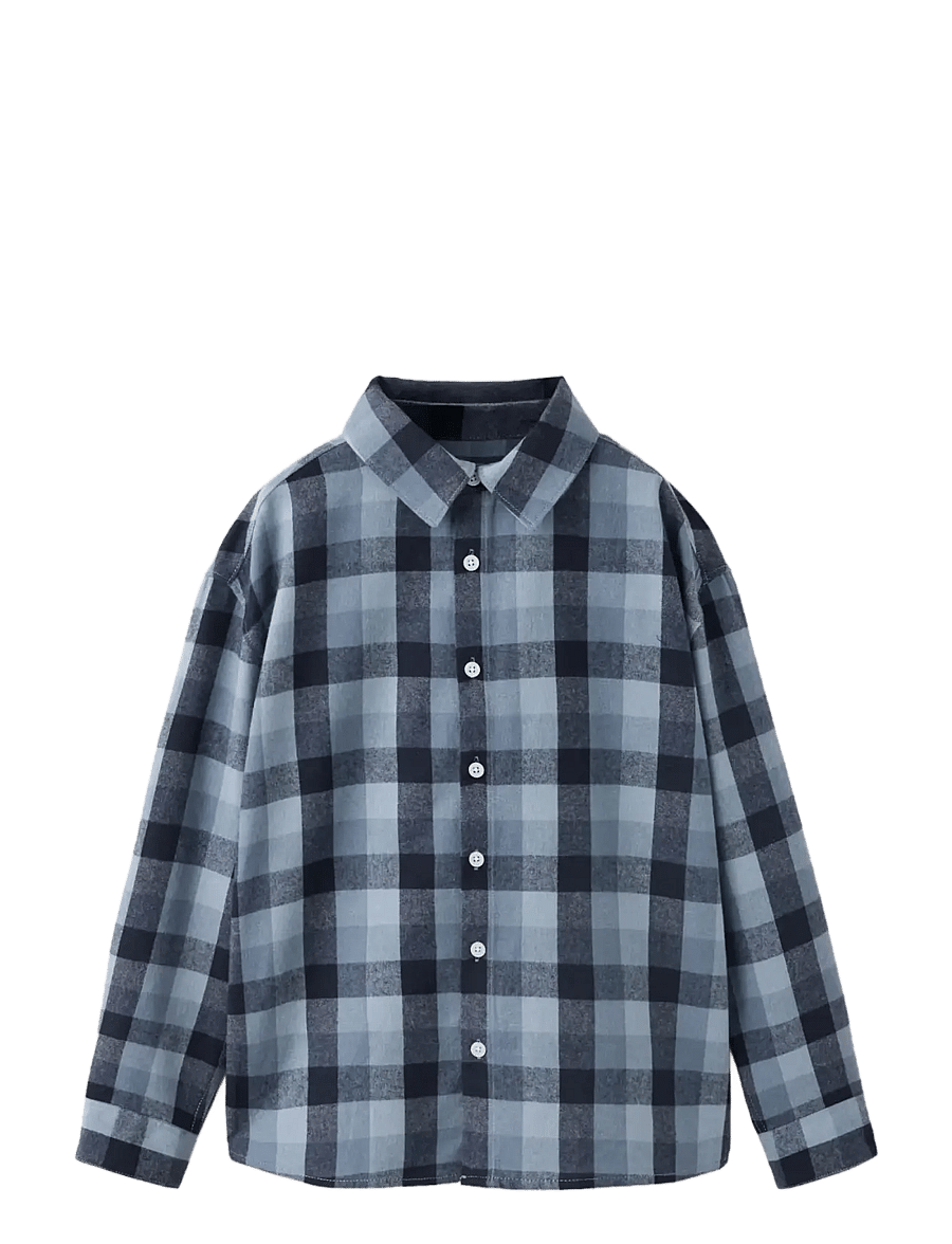 Mango - Chest-pocketed check shirt - langærmede skjorter - navy - 0