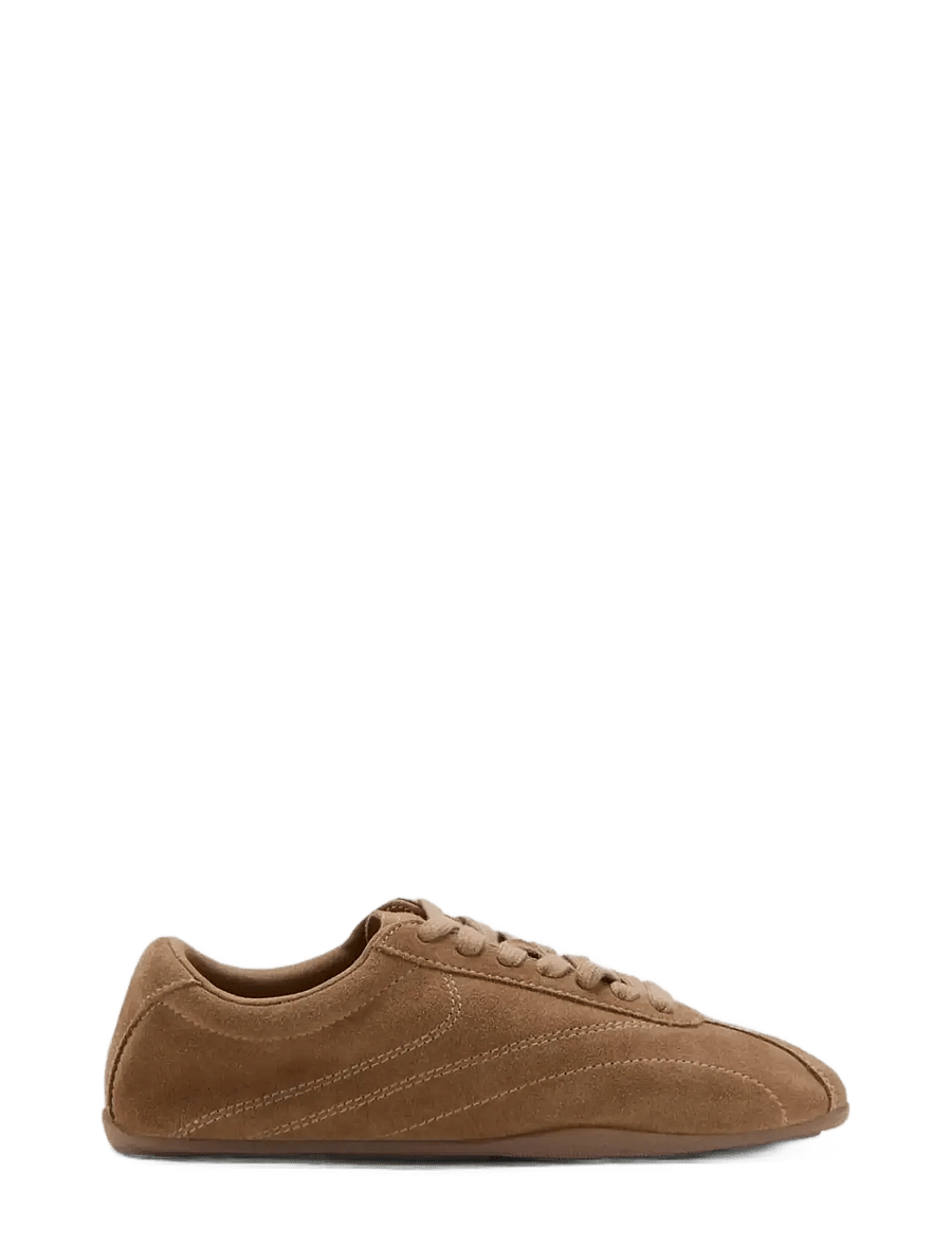 Mango - Contrasting panel leather sneakers - lave sneakers - lt pastel brown - 0