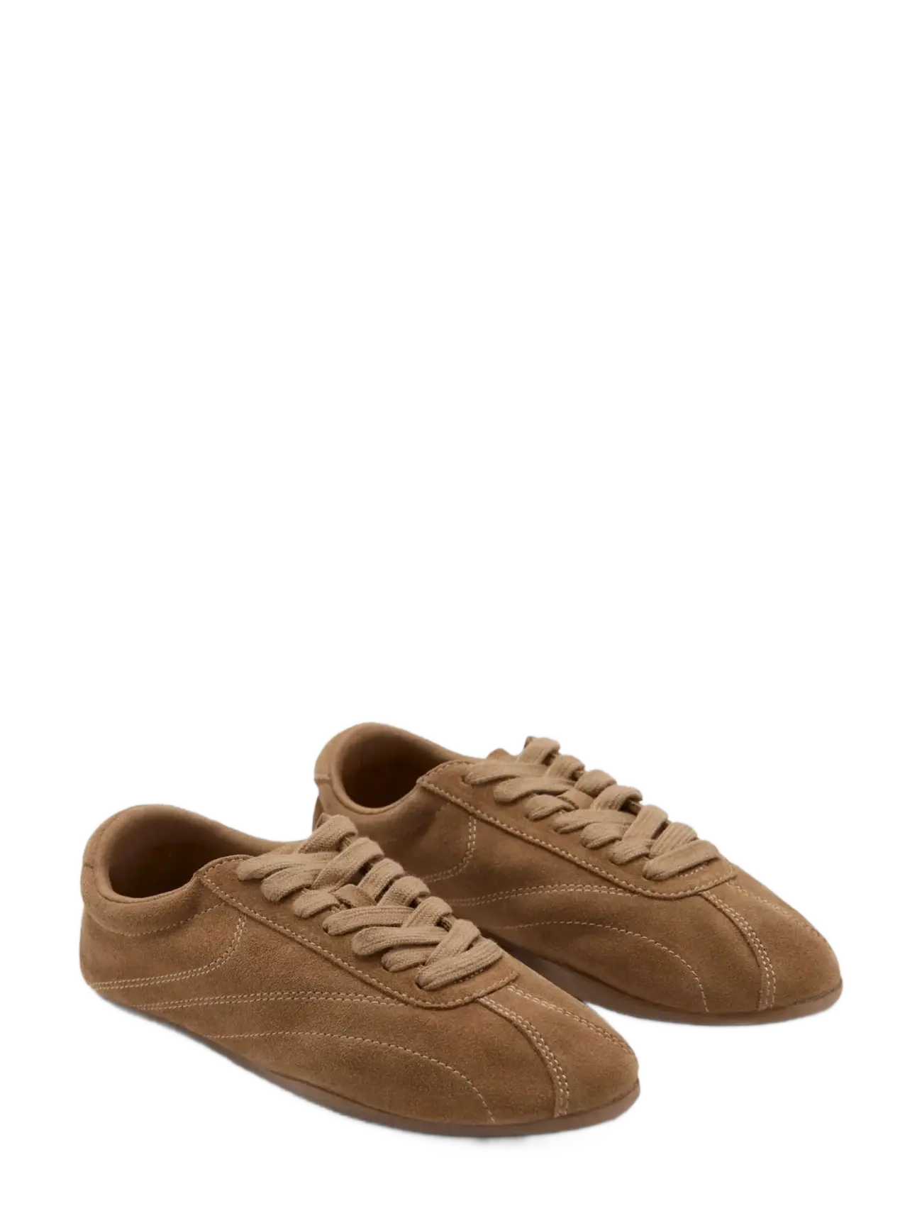 Mango - Contrasting panel leather sneakers - låga sneakers - lt pastel brown - 1