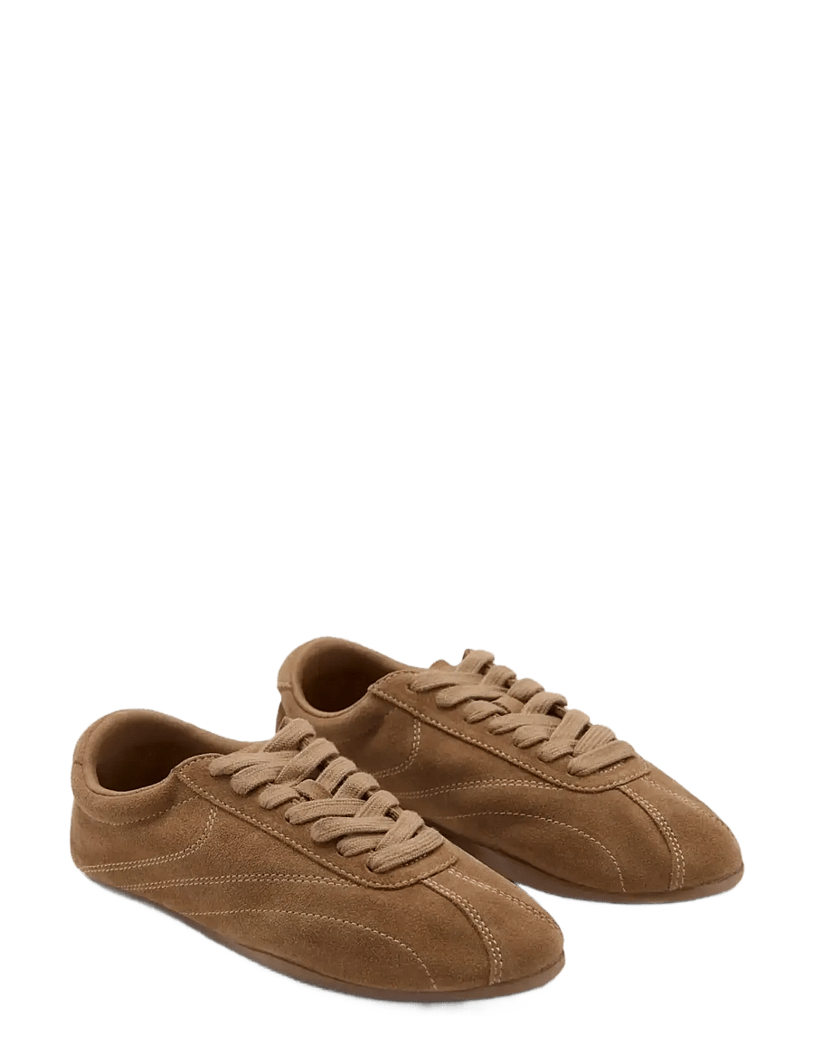 Mango - Contrasting panel leather sneakers - lave sneakers - lt pastel brown - 1