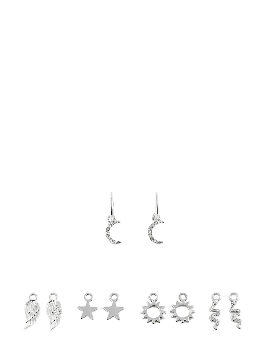 Mango - Multi-charms earrings - Øreringe - silver - 0
