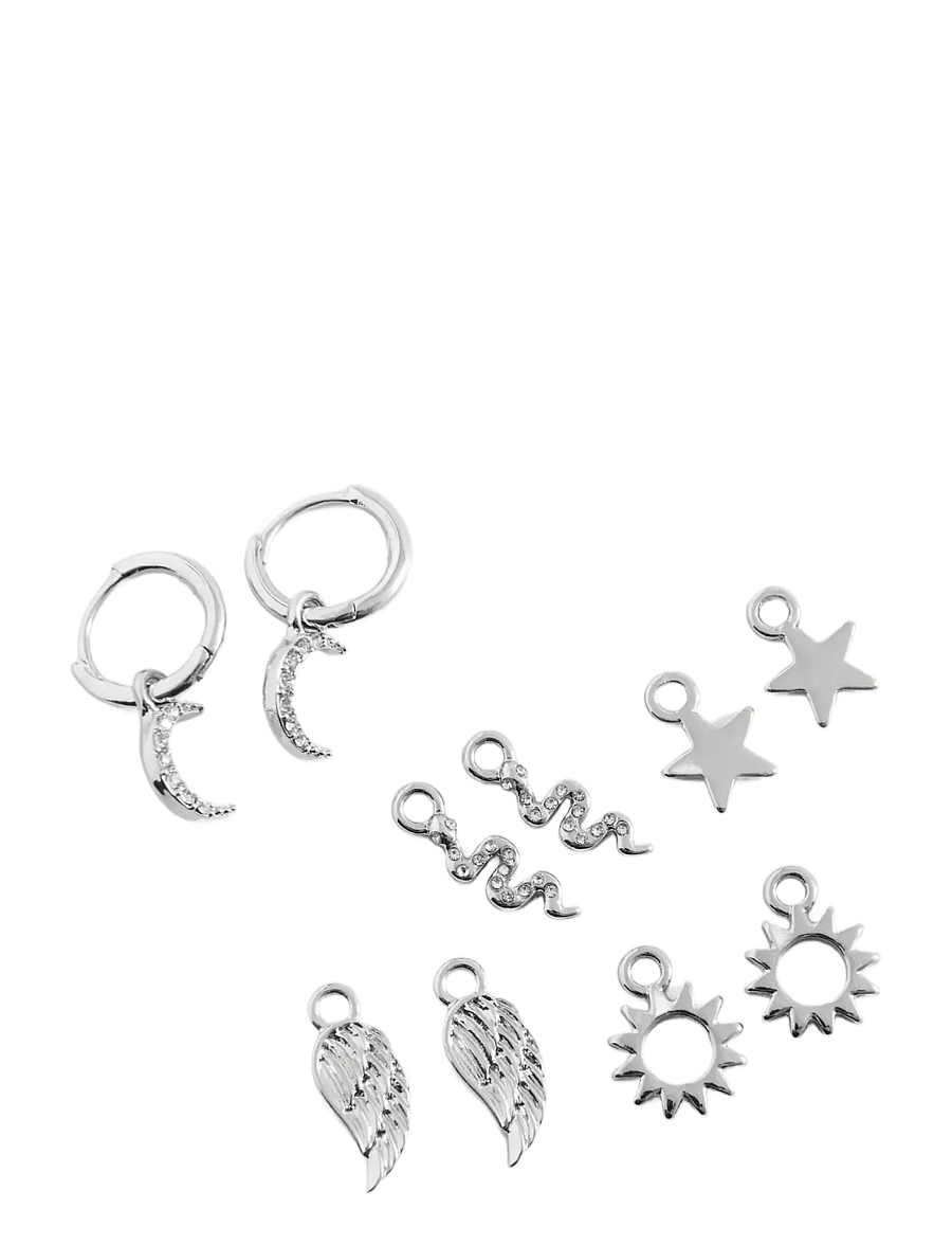 Mango - Multi-charms earrings - Øreringe - silver - 1