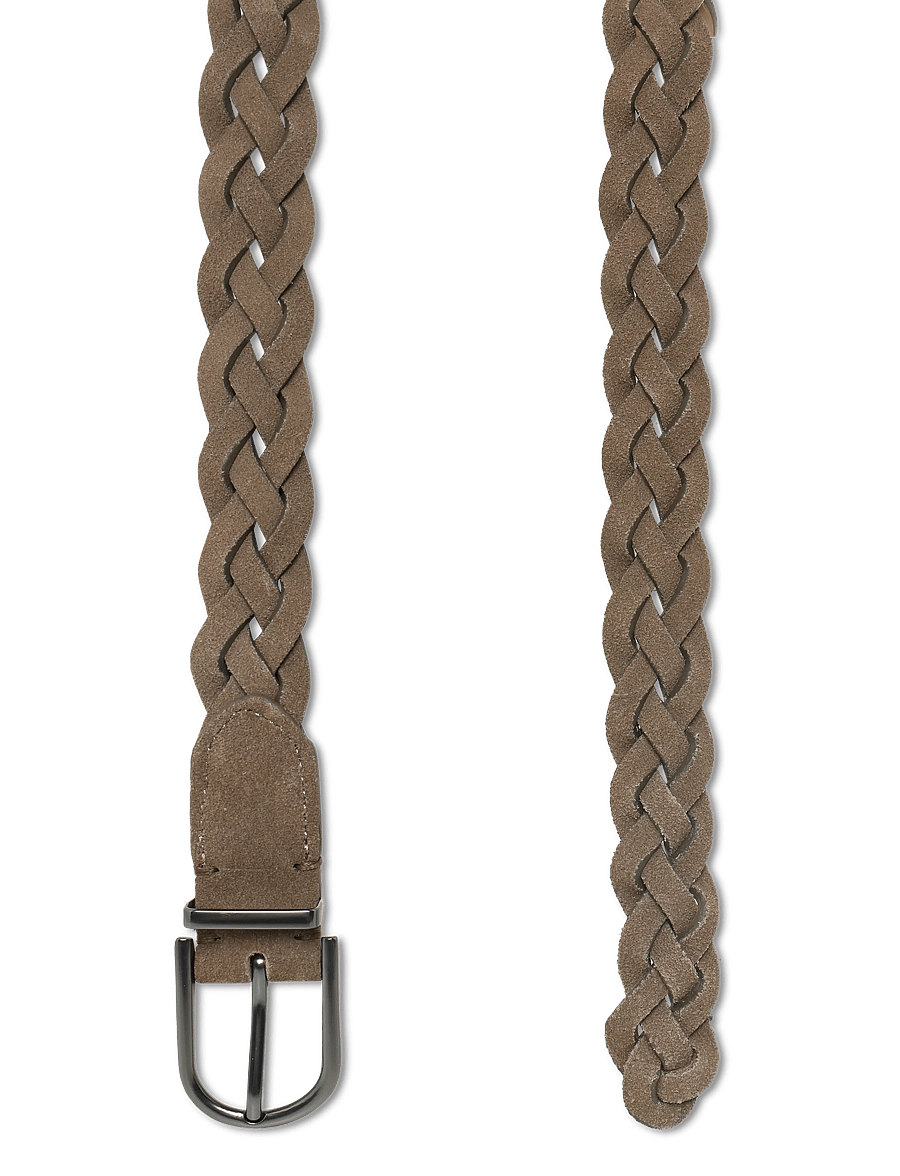Mango - Braided leather belt - flätade skärp - medium brown - 1
