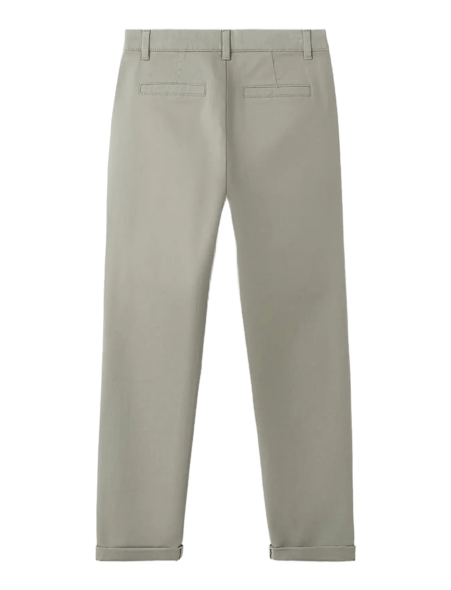 Mango - Chino trousers with turn-up hem - beige - khaki - 1