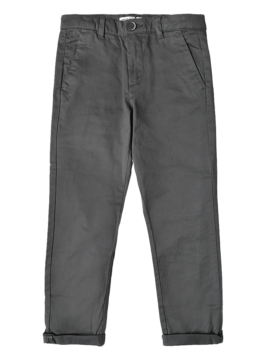 Mango - Chino trousers with turn-up hem - chinos - charcoal - 0