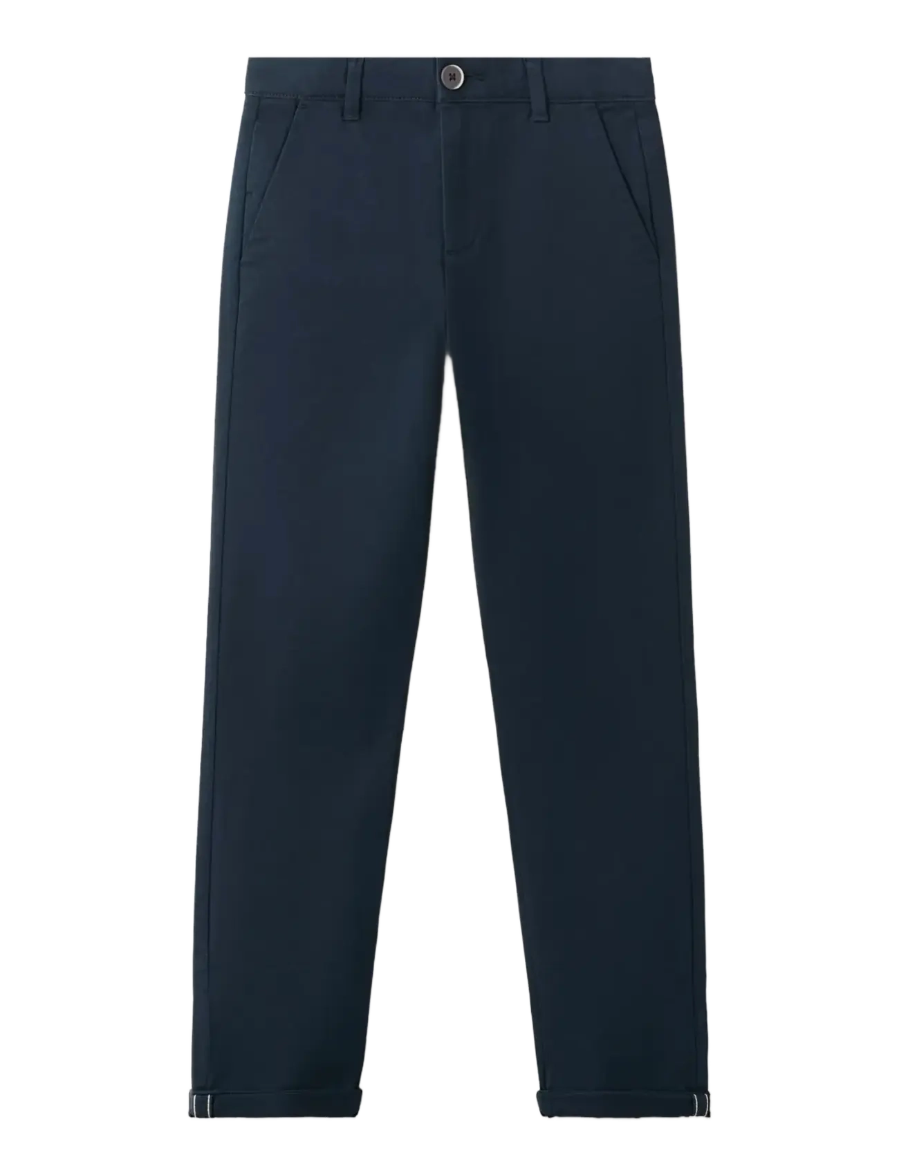 Mango Chino Trousers With Turn-Up Hem, 12, Unterteile, Marineblau - Chinos, Kinder