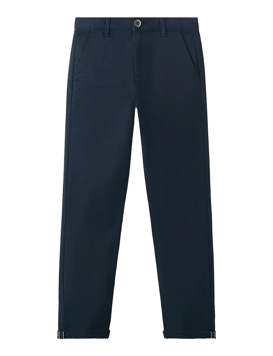 Mango - Chino trousers with turn-up hem - navy - 0