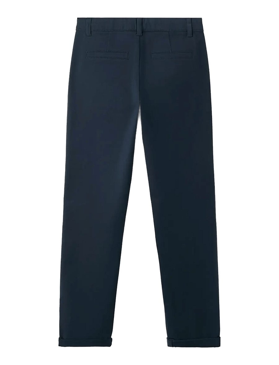 Mango - Chino trousers with turn-up hem - navy - 1