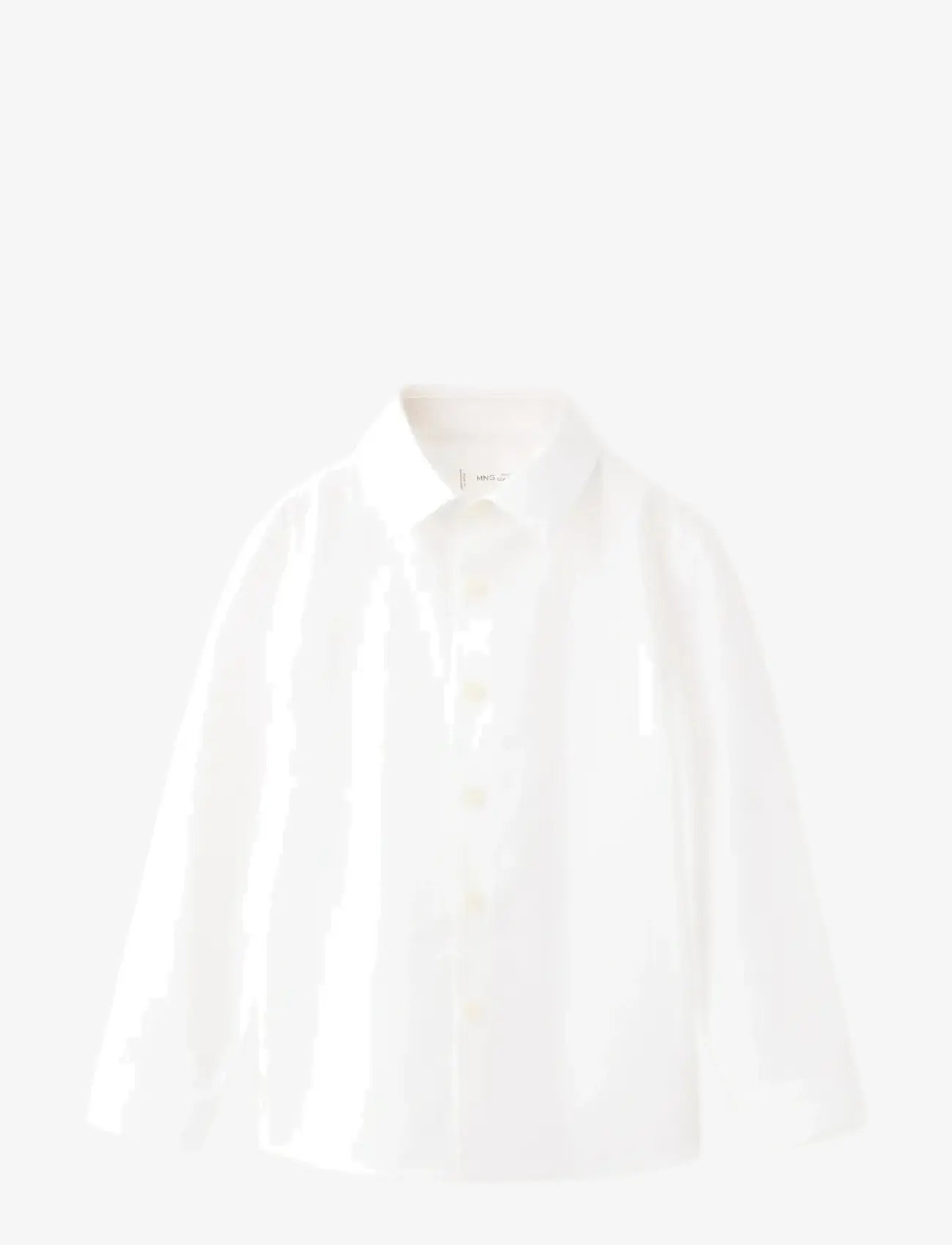 Mango - Cotton poplin shirt - långärmade skjortor - white - 0