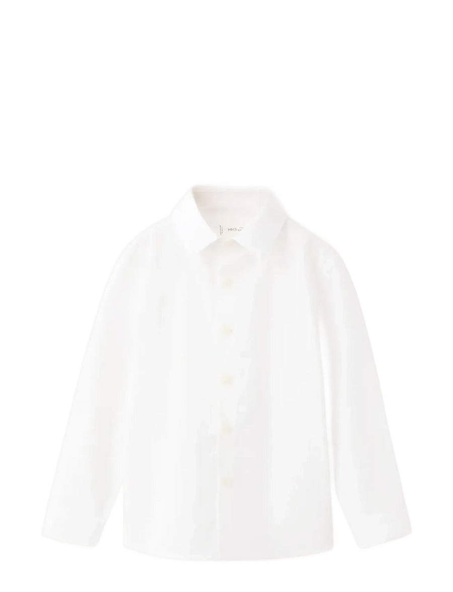 Mango - Cotton poplin shirt - langärmlige hemden - white - 0