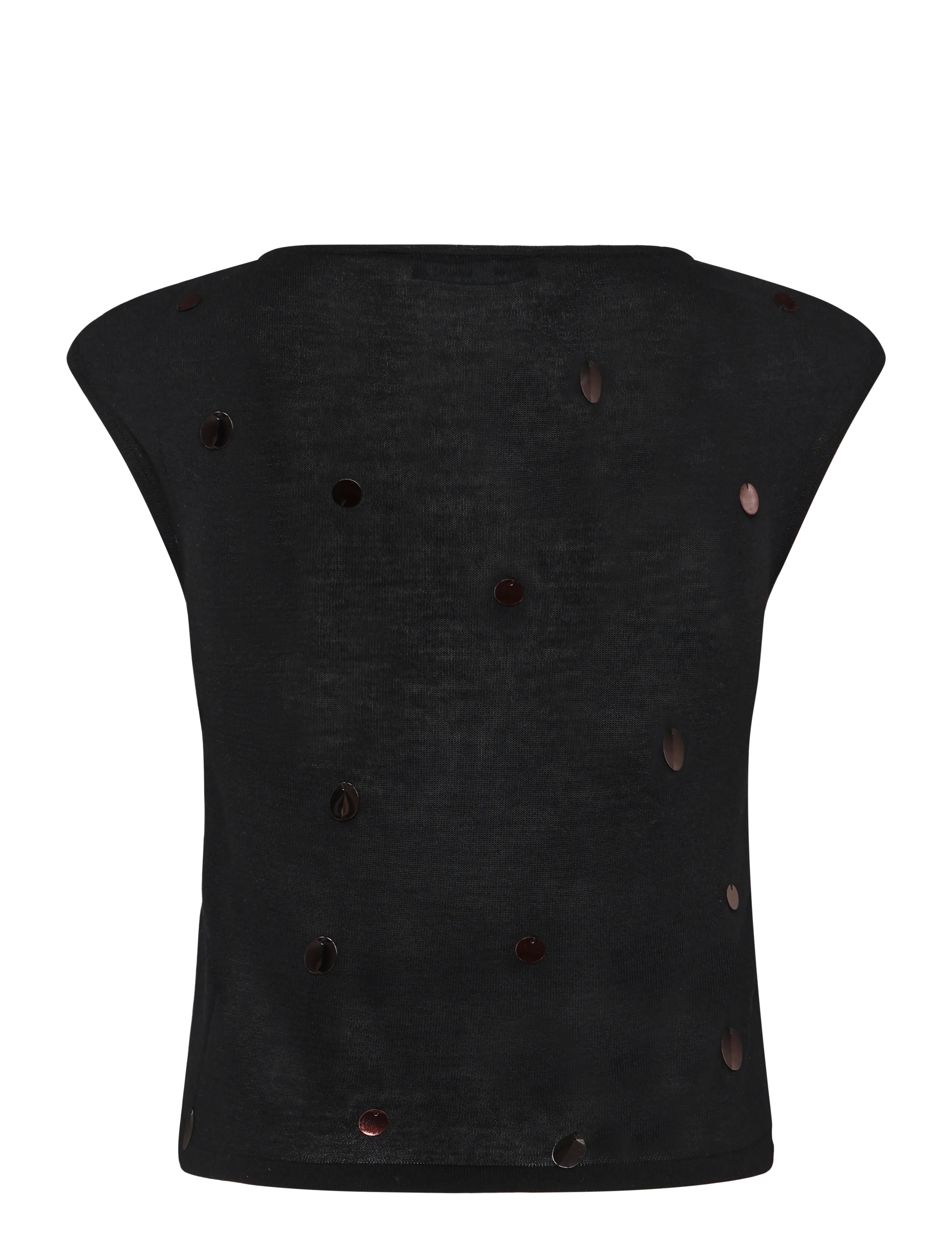 Mango - Short-sleeve sequin top - t-shirts - black - 2