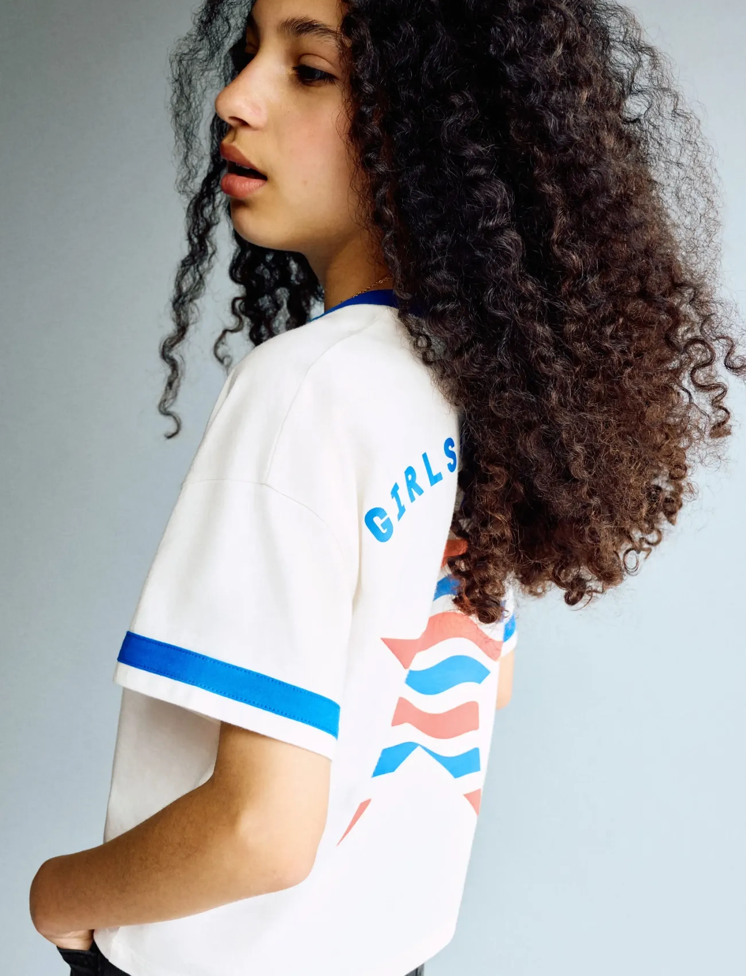 Mango England Football Shirt, Børn, Ringer Fodbold T-Shirt, Cream, Str: 164
