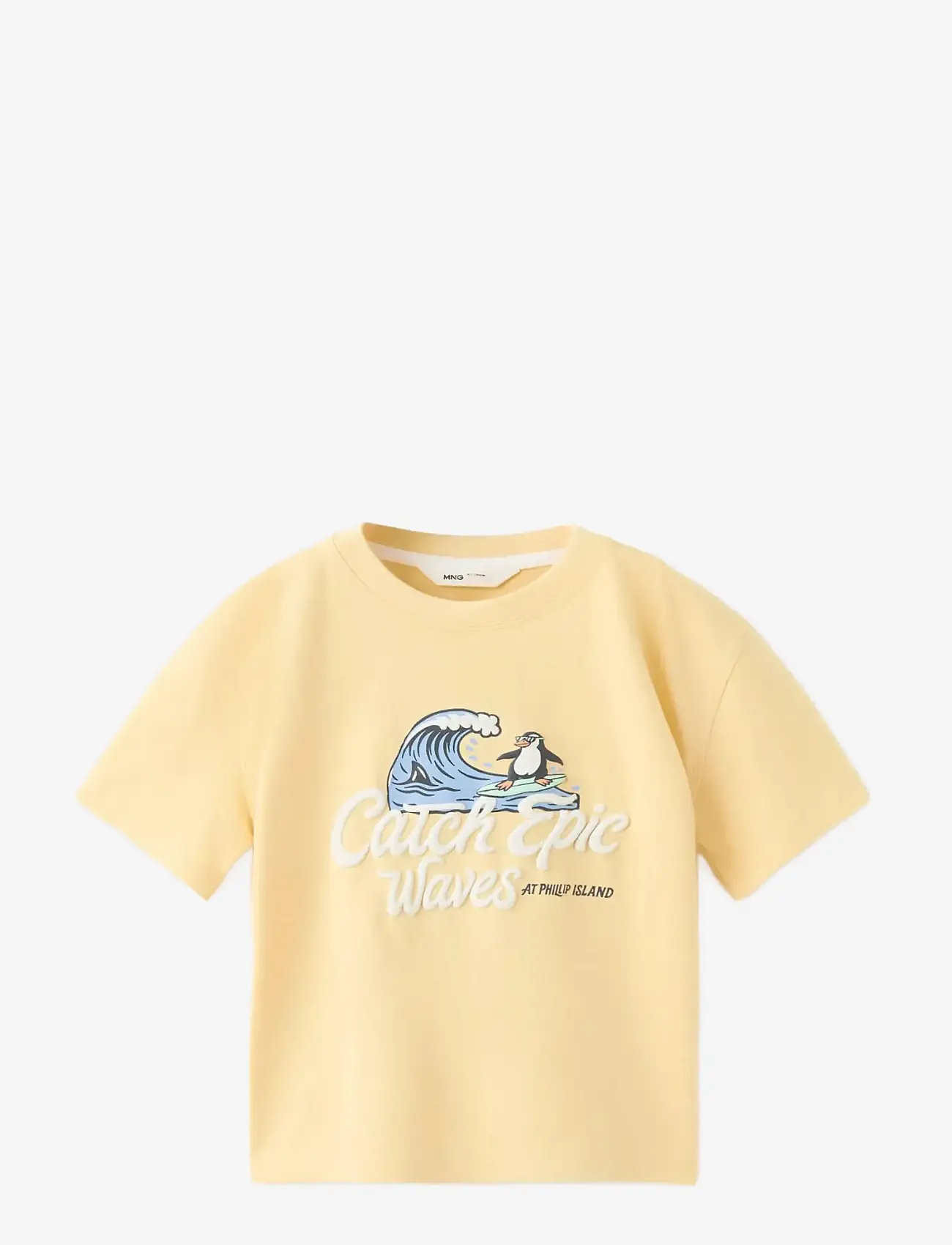 Mango - Printed cotton-blend t-shirt - kortærmede t-shirts - yellow - 0
