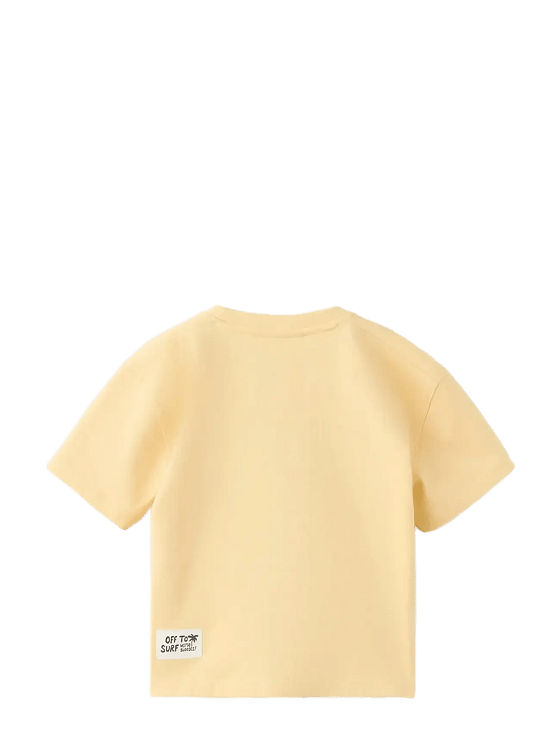 Mango - Printed cotton-blend t-shirt - kortærmede t-shirts - yellow - 1