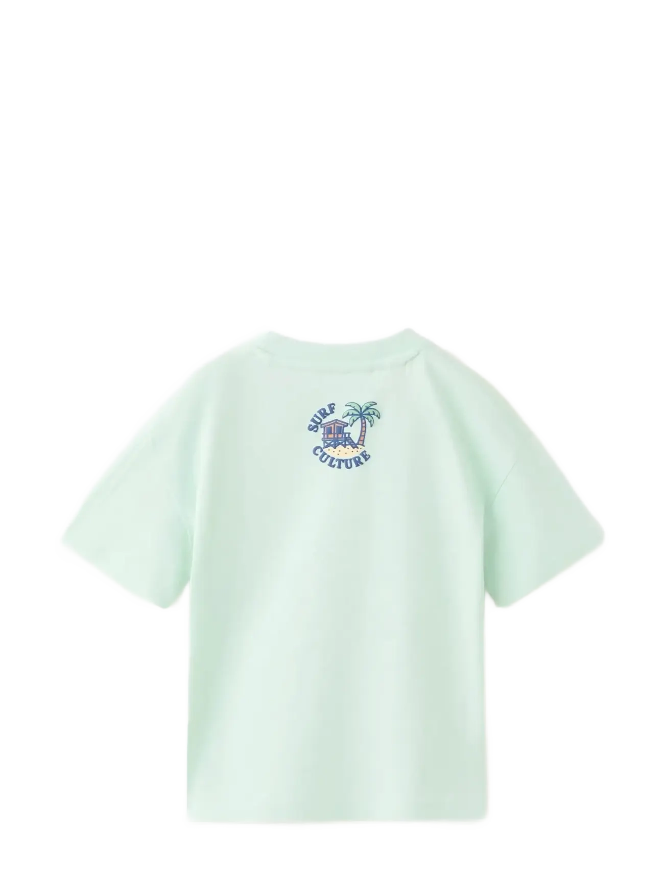 Mango - Cotton T-shirt with surf print - kortärmade t-shirts - turquoise - aqua - 1