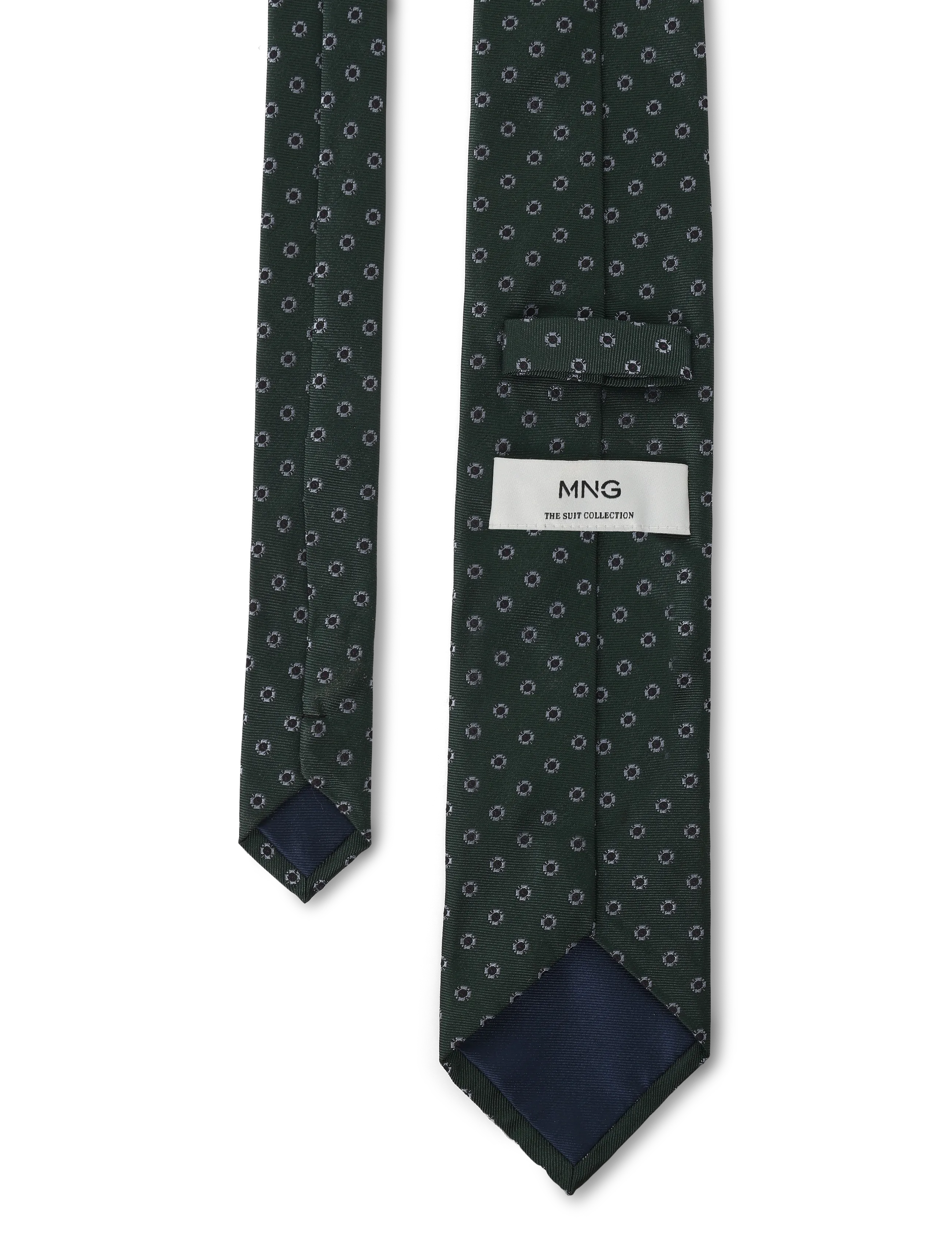 Mango - Printed silk tie - slipsar - beige - khaki - 1