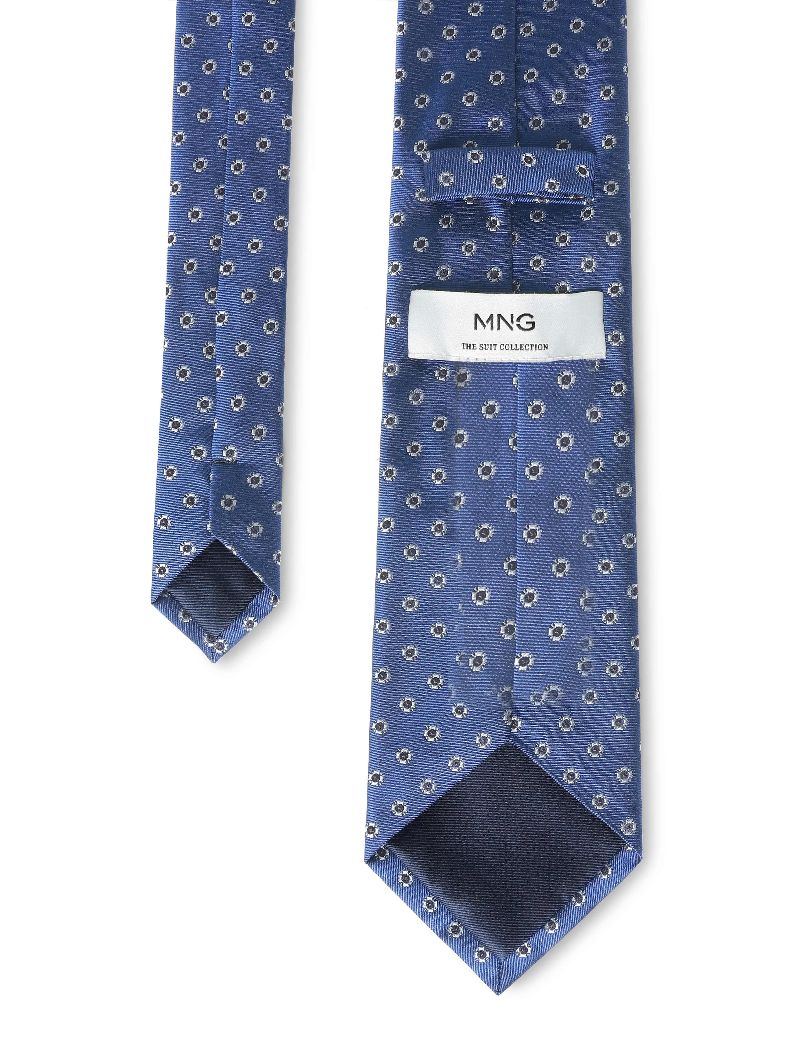 Mango - Printed silk tie - slips - lt-pastel blue - 1