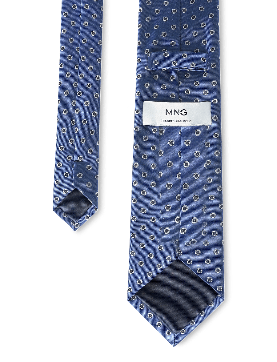 Mango - Printed silk tie - slips - lt-pastel blue - 1